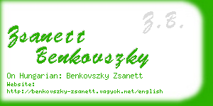 zsanett benkovszky business card